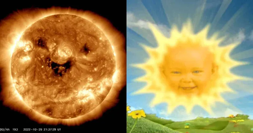NASA จับภาพดวงอาทิตย์รอบใหม่ พบเป็นหน้ายิ้มคล้ายดวงอาทิตย์ในเทเลทับบี้ส์
