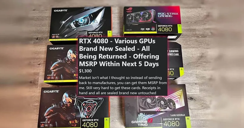 นักโขกราคาน้ำตาตก ขายการ์ดจอ RTX 4080 ไม่ออก ขอเงินคืนไม่ได้!
