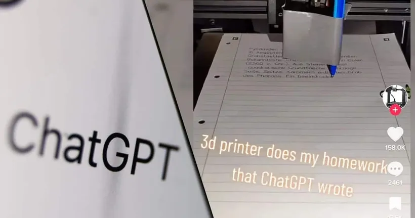 คนหัวหมอใช้ ChatGPT ทำการบ้าน เอาเครื่องปริ้นท์ 3D ลอกลงกระดาษ