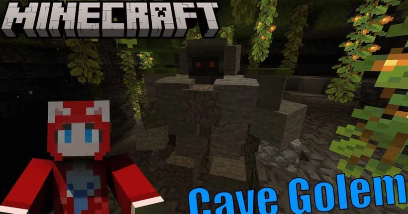 Minecraft - เมื่อมีโกเล็มถ้ำแสนน่ากลัว Cave Golem !!