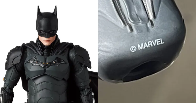 ฟิกเกอร์ MAFEX THE BATMAN พบตำหนิร้ายแรง เพราะดันไปพิมพ์โลโก้ลิขสิทธิ์ Marvel ซะงั้น!
