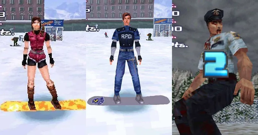 รู้จักกับ Trick'N Snowboarder เกมยุค PS1 ที่นำตัวละครใน RE2 มาเล่นสโนว์บอร์ดได้