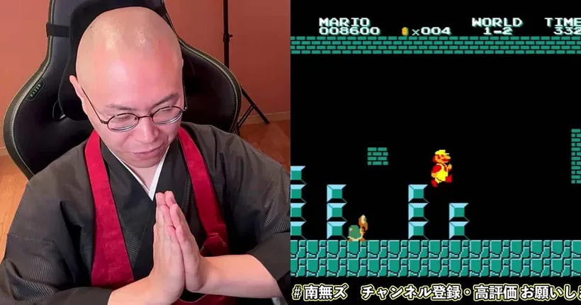 พระญี่ปุ่นทำชาเลนจ์เกม Mario ภาคแรก ต้องสวดมนต์ทุกครั้งหากจัดการศัตรูไป