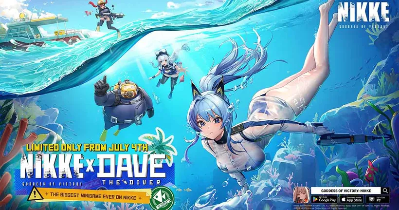 Nikke x Dave the diver เตรียมเล่นอีเวนต์มินิเกมจับปลา เปิดร้านซูชิ 4 กรกฎาคมนี้