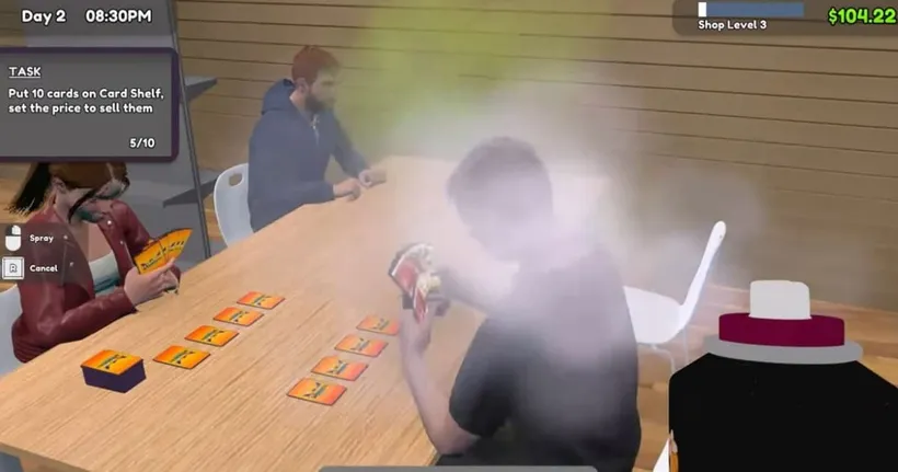 TCG Card Shop Simulator เกมจำลองร้านการ์ดสุดปั่น ให้ผู้เล่นได้ฉีดน้ำยาดับกลิ่นใส่ลูกค้าตัวเหม็น