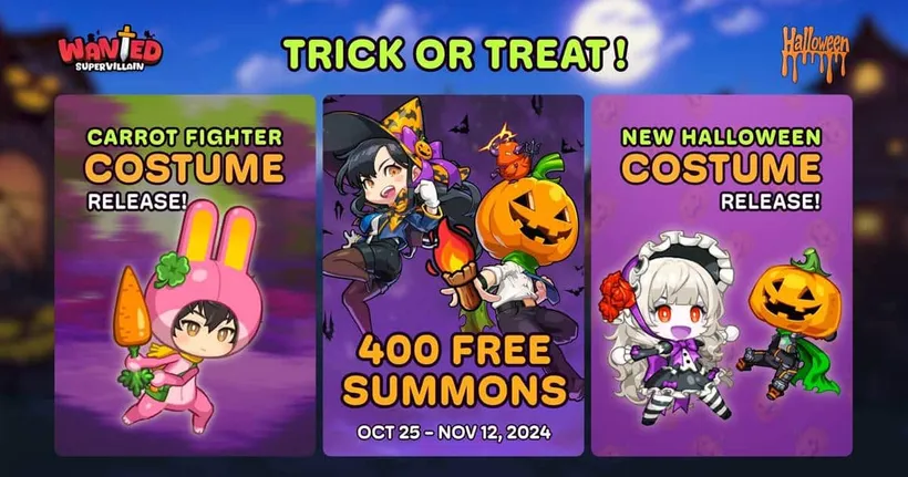 แจกโค้ด! ต้อนรับอัปเดตใหม่เกม Supervillain Wanted! เปิดเซิร์ฟใหม่ S4  มาพร้อมกิจกรรมฮาโลวีน!
