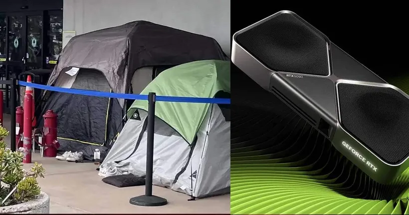 เหล่าลูกค้ากางเต็นท์ เพื่อรอซื้อการ์ดจอ RTX 5090 และ RTX 5080 ที่จะวางขายในช่วงสุดสัปดาห์นี้