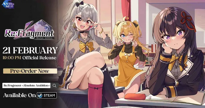 Re:Fragment ~Absolute Ambition~ เกมคนไทย เรื่องราวในรั้วโรงเรียน วางจำหน่าย 21 กุมภาพันธ์นี้ พร้อม Patch 18+