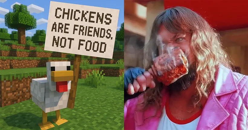 ส่องคอมเมนต์ชาวเน็ตหลัง PETA โพสต์ภาพ Minecraft "ไก่คือเพื่อน"