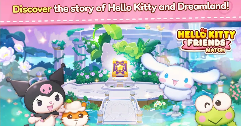 Hello Kitty Friends Match เกมพัซเซิลจับคู่ 3 เปิดลงทะเบียนเตรียมมาช่วย Hello Kitty และผองเพื่อนปกป้องแดนฝันแล้วบนสโตร์ไทย