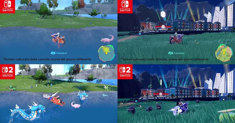 Pokemon Scarlet & Violet เผยเทียบภาพช็อตต่อช็อตบน Switch vs Switch 2