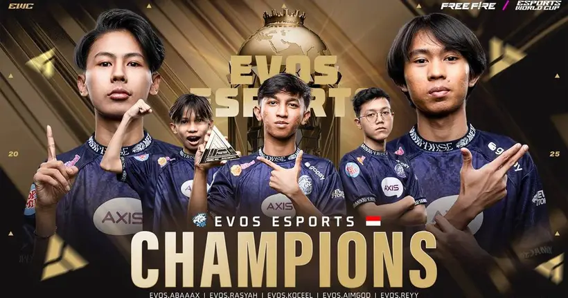 EVOS Esports จากอินโดนีเซียคว้าแชมป์ Free Fire ในรายการ Esports World Cup 2025 ล้างตาความพ่ายแพ้เฉียดฉิวจากปีก่อน