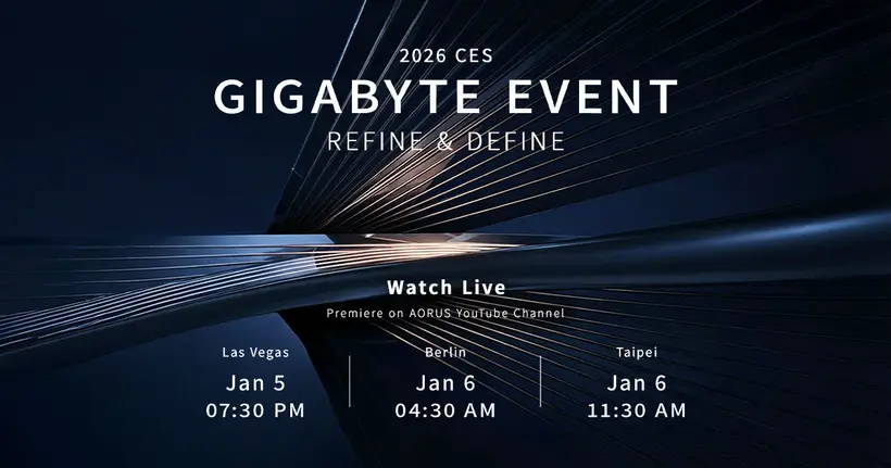 GIGABYTE เปิดตัว "Refine & Define" กำหนดอนาคตของการประมวลผล AI ที่งาน CES 2026