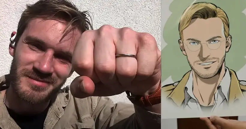 PewDiePie ได้รับเชิญเข้าไปเยี่ยม WIT Studio พร้อมได้ภาพวาดตัวเองในฐานะสมาชิกหน่วยสำรวจจาก Attack on Titan ด้วย