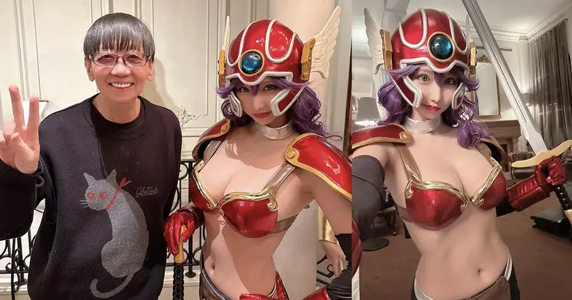 คอสเพลเยอร์สาวสวยชาวญี่ปุ่นโพสต์ภาพคอสเป็น Warrior คู่กับคุณYuji Horii ผู้ให้กำเนิด Dragon Quest