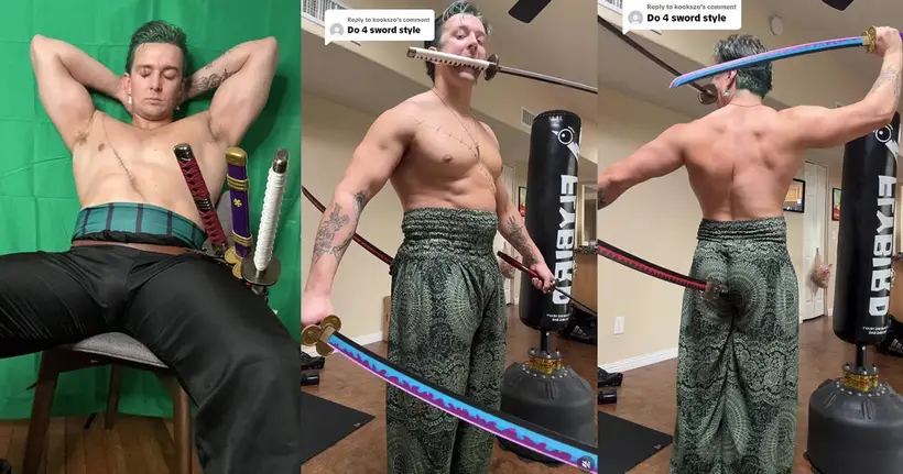 ผู้ใช้ IG โชว์  "วิชา 4 ดาบ" บอกเลยงานนี้ทำเอาโรโรโนอา โซโร ใน One Piece เป็นต้องยอม!