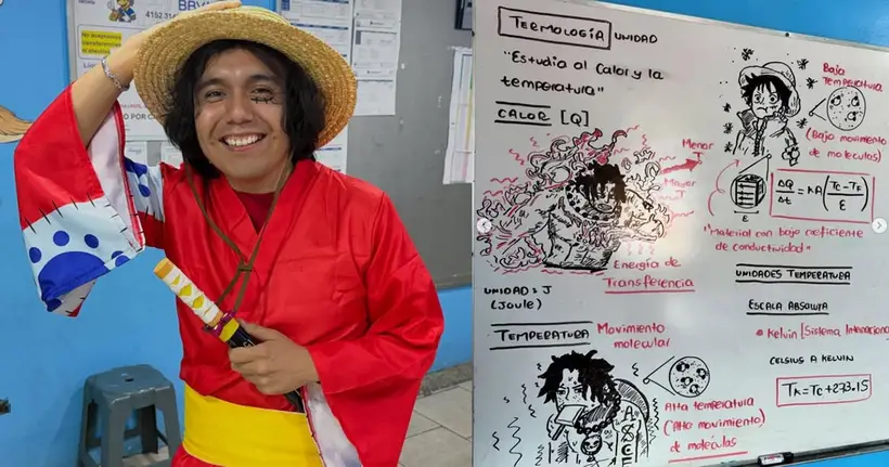 ศาสตราจารย์ไอเดียบรรเจิด วาดรูปตัวละคร One Piece ใช้เป็นสื่อการสอนวิชาฟิสิกส์ จนกลายเป็นไวรัลบนสื่อโซเชียล
