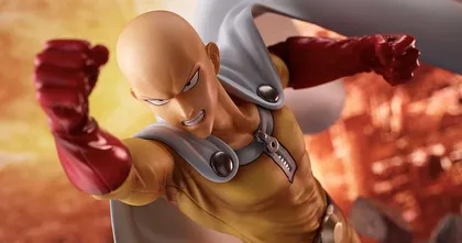 ฟิกเกอร์ Saitama ในท่าต่อยอุกกาบาตยักษ์สุดเท่จาก One Punch Man