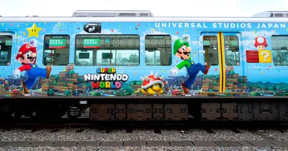 Nintendo แปลงโฉมรถไฟ โปรโมทเส้นทางสู่สวนสนุก Super Nintendo World