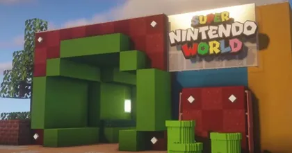 จะเป็นอย่างไรเมื่อสวนสนุก Super Nintendo World อยู่ในเกม Minecraft