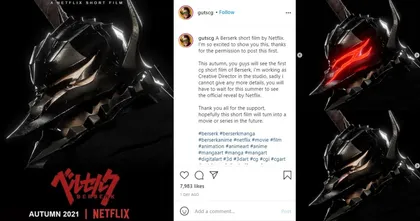 รูปโปสเตอร์ Berserk ฉบับคนแสดงของ Netflix เป็นเพียงแฟนอาร์ตเท่านั้น