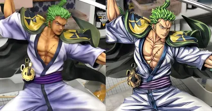 งานเทพอีกแล้ว รีเพนท์ฟิกเกอร์ใหม่สไตล์ 2D รอบนี้เป็น Zoro จาก One Piece