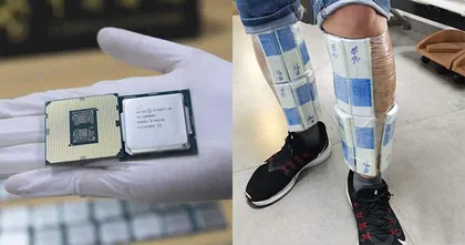 ศุลกากรจีนรวบนักวิ่งของที่ลักลอบขน CPU โดยพันเทปไว้กับลำตัวและท่อนขา