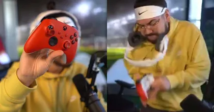 สตรีมเมอร์หัวร้อนจัด พังจอยจนแหลกกลางไลฟ์หลังยิงประตูในเกม FIFA 22 ไม่เข้า