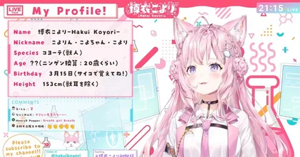 Hakui Koyori เมมเบอร์รุ่น 6 ของ hololive ทำลายสถิติยอดผู้ชมสูงสุดในไลฟ์เดบิวต์!