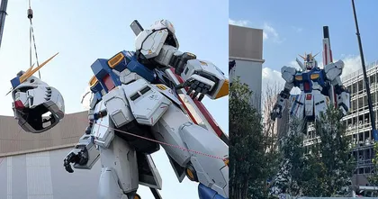 RX-93ff ν Gundam ขนาด 1/1 ติดตั้งส่วนหัว พร้อมเปิดโชว์ตัวให้ดูหนึ่งวันเต็มๆ