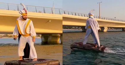 ยูทูบเบอร์อเมริกันเนรมิตพรมวิเศษเลียนแบบ Aladdin โชว์ตะลอนทั่วมหานครดูไบ