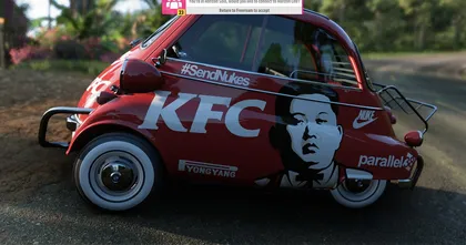 ผู้เล่น Forza Horizon 5 โดนแบนเพราะรถลาย คิมจองอึน KFC ของเขาภายในเกม
