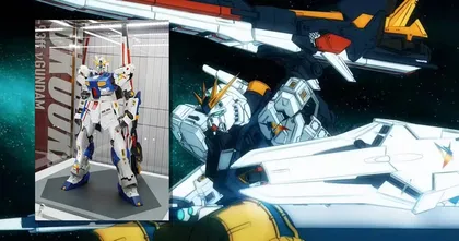 หุ่นจำลองของ RX-93ffv Gundam แบบติดฟันเนล ถูกนำมาจัดแสดงที่โยโกฮาม่า