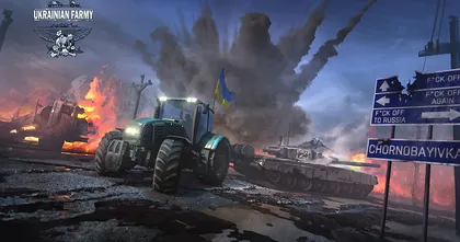 แจกฟรี! Ukrainian Farmy เกมที่จะพาไปรับบทเป็นคนขับแทรกเตอร์ลากซากรถถังรัสเซียในสงครามยูเครน