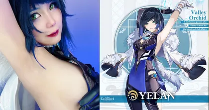 พาชมสาวสวยคอสเพลย์ตัวละคร Yelan โชว์วงแขนขาวเนียนจากเกม Genshin Impact