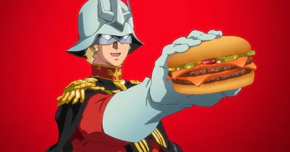 Gundam ส่ง Char ไปเป็นพรีเซ็นเตอร์คลิปโฆษณา McDonald