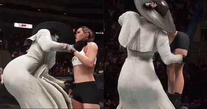 ชาวเน็ตทำ Mod สุดฮา นำขุ่นแม่ Dimitrescu มาขึ้นสังเวียนมวยปล้ำ WWE 2K19
