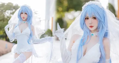 คอสเพลย์สาวคูลเอวานเกเลี่ยน Ayanami Rei สวยในชุดเจ้าสาวผมยาว