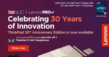 เลอโนโว ฉลองครบรอบ 30 ปี ThinkPad วางจำหน่าย แล็ปท็อป Lenovo ThinkPad X1 Carbon Gen 10 รุ่นลิมิเต็ด อิดิชั่น