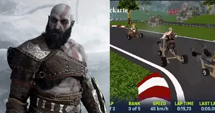 แบบนี้ก็มี! คลิปล้อ God of War Ragnarok แบบแข่งรถย้อนยุค PS1