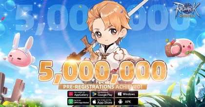 คุ้มค่ากับการรอคอย "Ragnarok Origin" มียอดลงทะเบียนล่วงหน้าทะลุ 5,000,000 คนแล้ว!