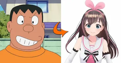 สุดล้ำ! นักวาดทำคลิปวิดิโอ แปลงไจแอนท์จากโดราเอม่อนเป็น Kizuna AI