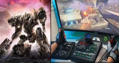 เกมเมอร์ญี่ปุ่นหัวใส จำลองห้องขับหุ่นในเกม Armored Core 6 ด้วยจอยแบบนักบิน