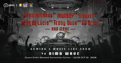 Gaming & Music Live show by NIMO WAVE ชวนคอเกมส์เปิดประสบการณ์ใหม่ ประกาศ Line up ศิลปิน พร้อมวันขายบัตร 21 กันยายน นี้