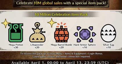 แจกจริง! Monster Hunter Wilds ฉลองยอดขาย 10 ล้านแจกไอเทมฟรีให้ทุกคน