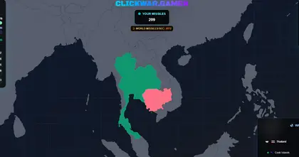 Clickwar.Games เกมที่กำลังเป็นกระแส โจมตีด้วยจรวดมิสไซล์พร้อมปกป้องประเทศไปด้วยกัน