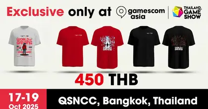 สวยงาม! เปิดตัวเสื้อ Gamescom Asia x Thailand Game Show 2025 3 แบบ 3 สี ราคาเดียว!