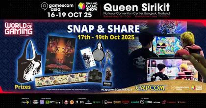 บันทึกช่วงเวลาที่ดีที่สุดของคุณกับ Capcom ในงาน gamescom asia x Thailand Game Show แล้วลุ้นรับสินค้าสุดพิเศษไปเลย!