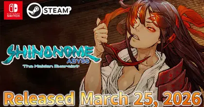 SHINONOME ABYSS เกมแอ๊คชันแนวโร้กไลค์เตรียมวางจำหน่ายภาคต่อ 26 มีนาคมนี้บน Steam และ Nintendo Switch