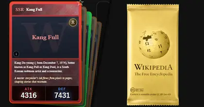 Wikigacha เกมแนว Gasha Trading Card สุดแหวกแนว สุ่มบมความจาก Wikipedia มาแบทเทิลกันได้!?